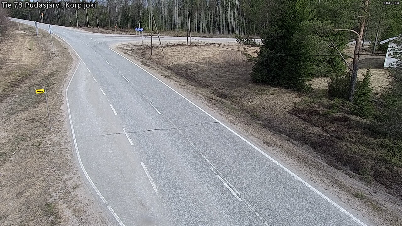 Weather Camera Image Road 78 Pudasjärvi, Korpijoki, Pudasjärvi, Pohjois-Pohjanmaa