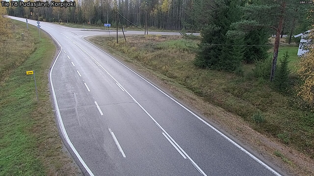 Weather Camera Image Road 78 Pudasjärvi, Korpijoki, Pudasjärvi, Pohjois-Pohjanmaa