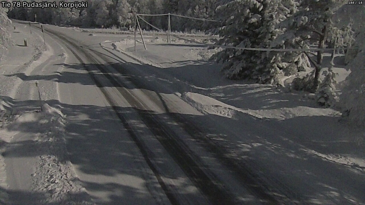Weather Camera Image Road 78 Pudasjärvi, Korpijoki, Pudasjärvi, Pohjois-Pohjanmaa
