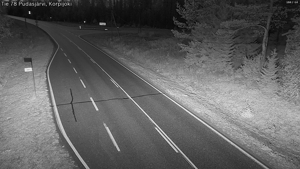 Weather Camera Image Road 78 Pudasjärvi, Korpijoki, Pudasjärvi, Pohjois-Pohjanmaa
