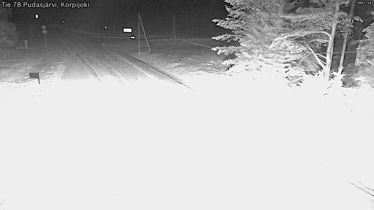 Weather Camera Image Road 78 Pudasjärvi, Korpijoki, Pudasjärvi, Pohjois-Pohjanmaa