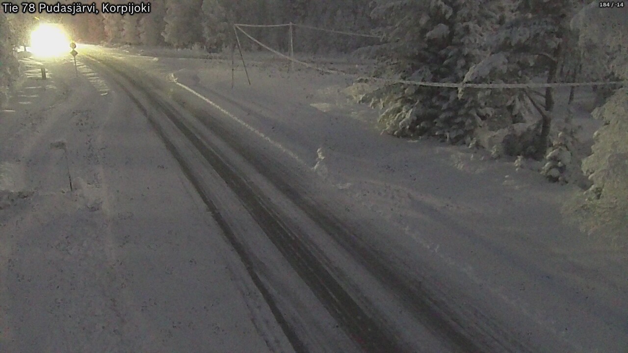 Weather Camera Image Väg 78 Pudasjärvi, Korpijoki, Pudasjärvi, Pohjois-Pohjanmaa