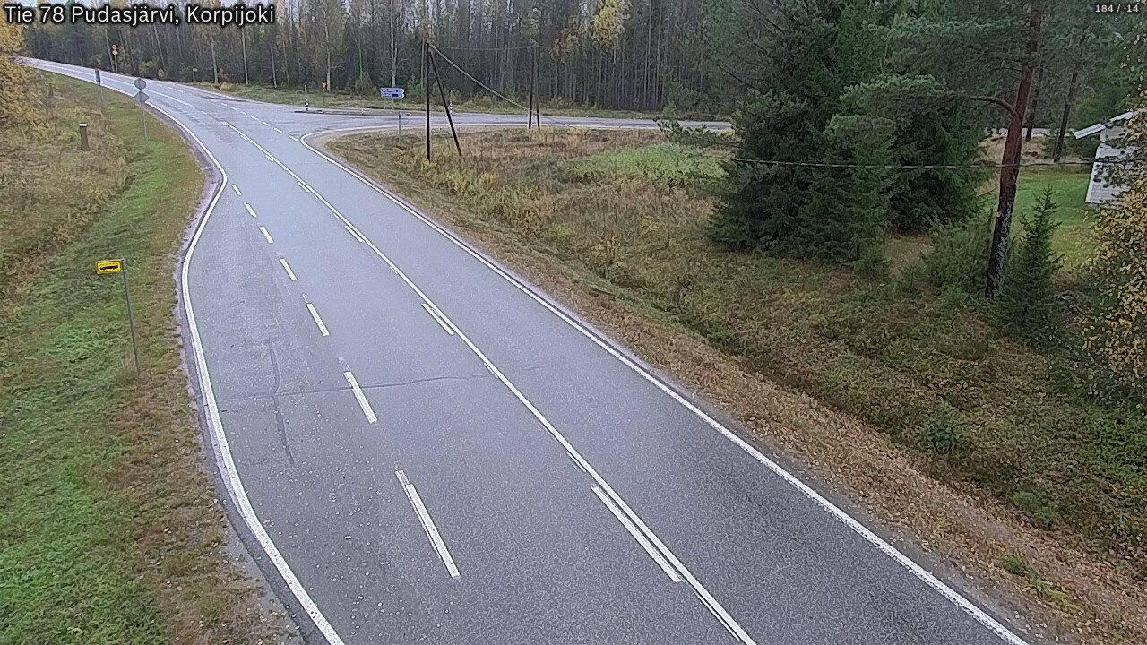 Weather Camera Image Väg 78 Pudasjärvi, Korpijoki, Pudasjärvi, Pohjois-Pohjanmaa