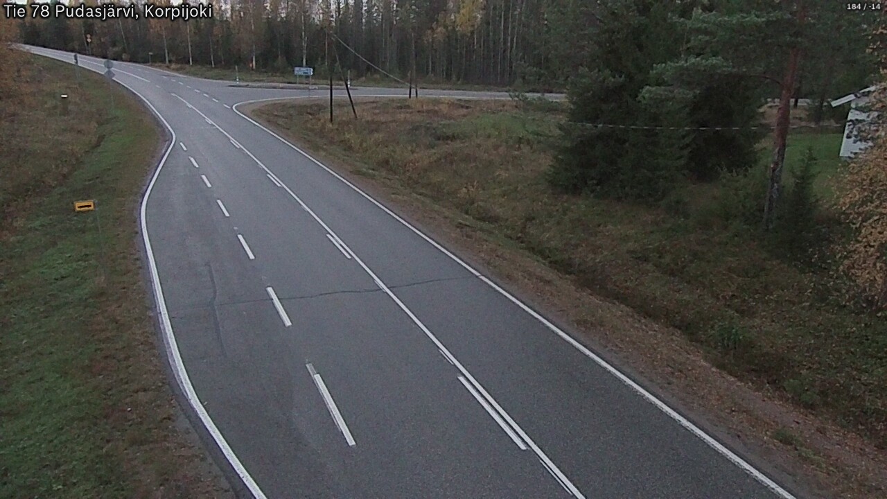 Weather Camera Image Road 78 Pudasjärvi, Korpijoki, Pudasjärvi, Pohjois-Pohjanmaa