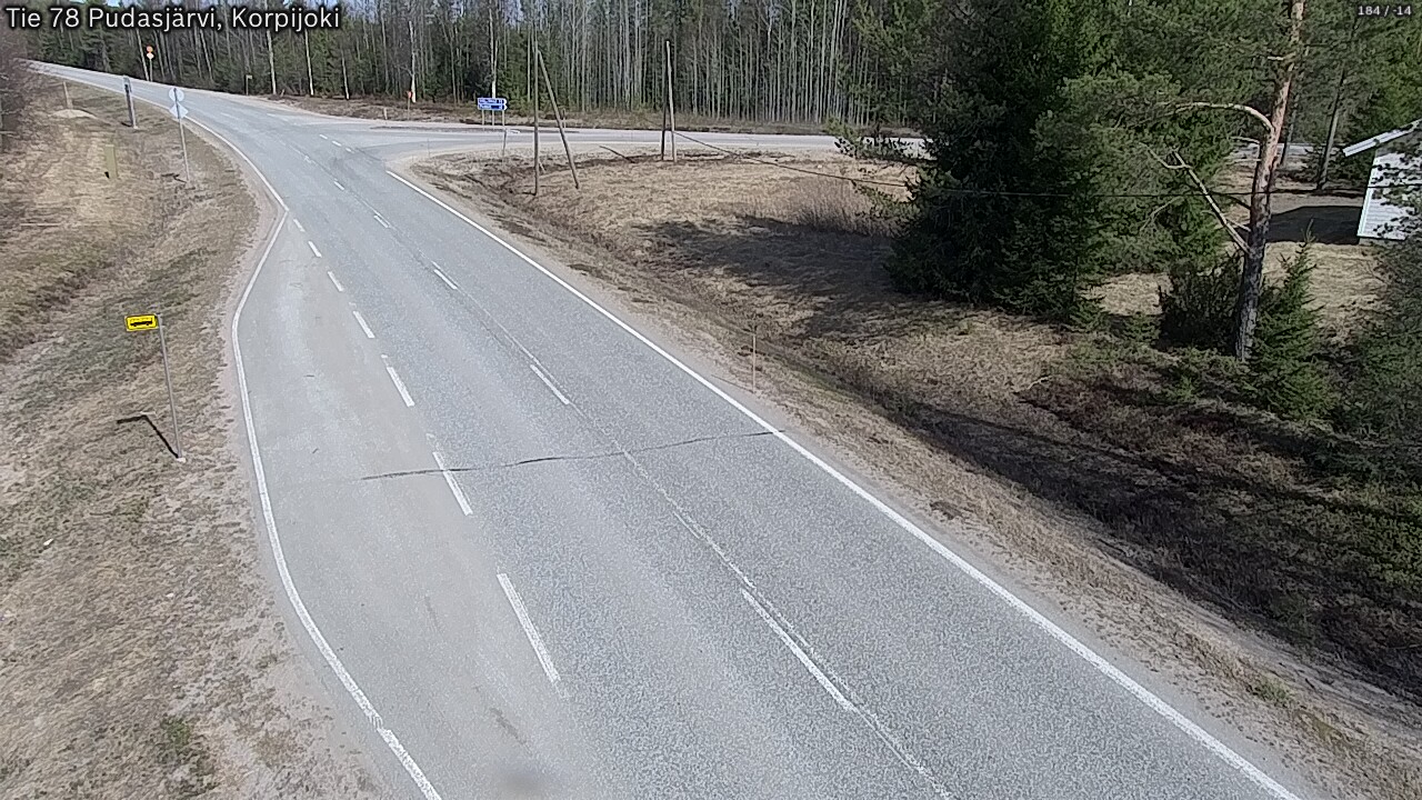 Weather Camera Image Road 78 Pudasjärvi, Korpijoki, Pudasjärvi, Pohjois-Pohjanmaa