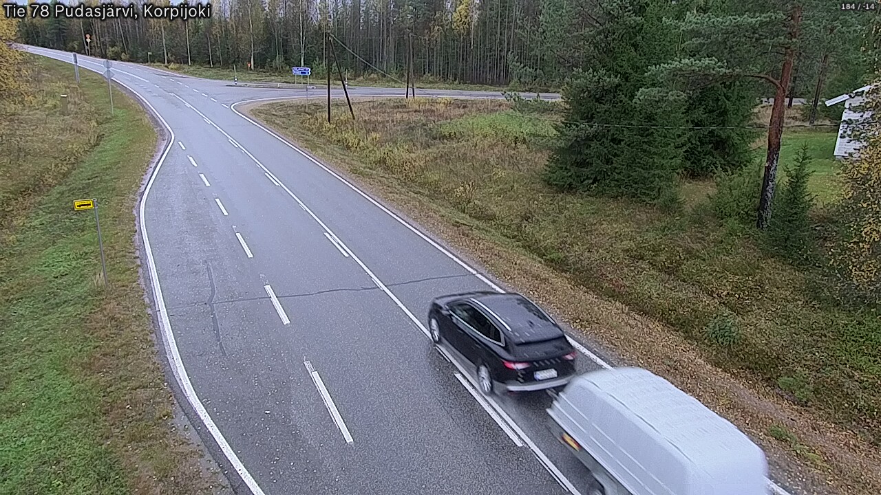 Weather Camera Image Väg 78 Pudasjärvi, Korpijoki, Pudasjärvi, Pohjois-Pohjanmaa