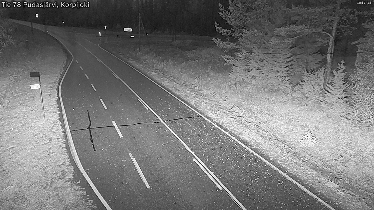 Weather Camera Image Road 78 Pudasjärvi, Korpijoki, Pudasjärvi, Pohjois-Pohjanmaa