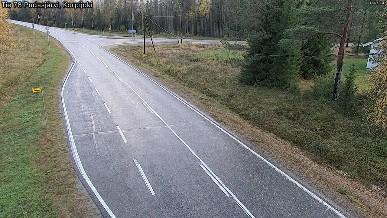 Weather Camera Image Road 78 Pudasjärvi, Korpijoki, Pudasjärvi, Pohjois-Pohjanmaa