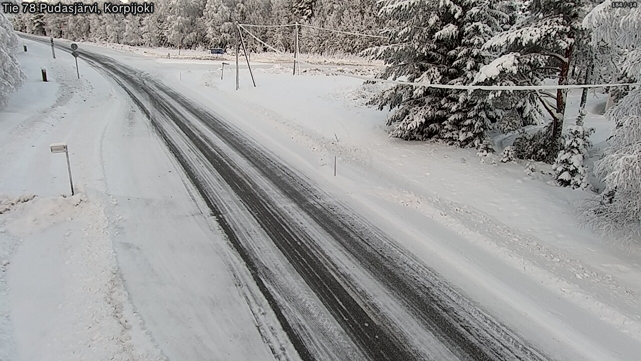 Weather Camera Image Väg 78 Pudasjärvi, Korpijoki, Pudasjärvi, Pohjois-Pohjanmaa
