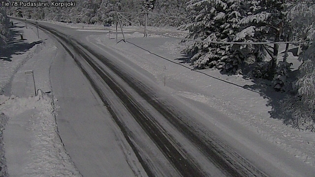 Weather Camera Image Road 78 Pudasjärvi, Korpijoki, Pudasjärvi, Pohjois-Pohjanmaa