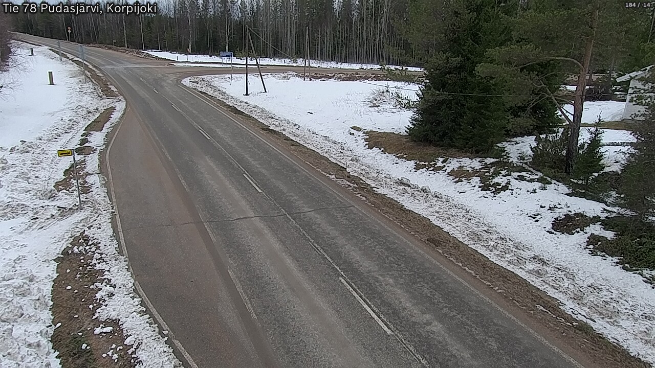 Weather Camera Image Väg 78 Pudasjärvi, Korpijoki, Pudasjärvi, Pohjois-Pohjanmaa