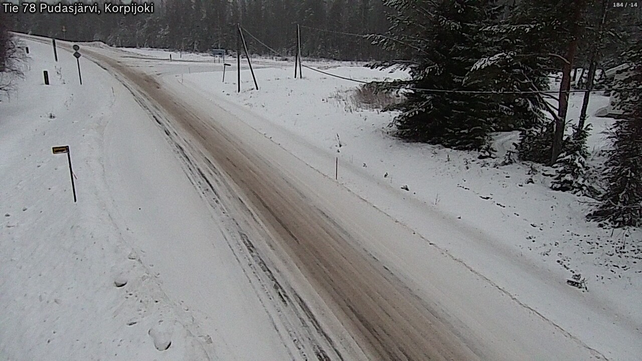 Weather Camera Image Road 78 Pudasjärvi, Korpijoki, Pudasjärvi, Pohjois-Pohjanmaa