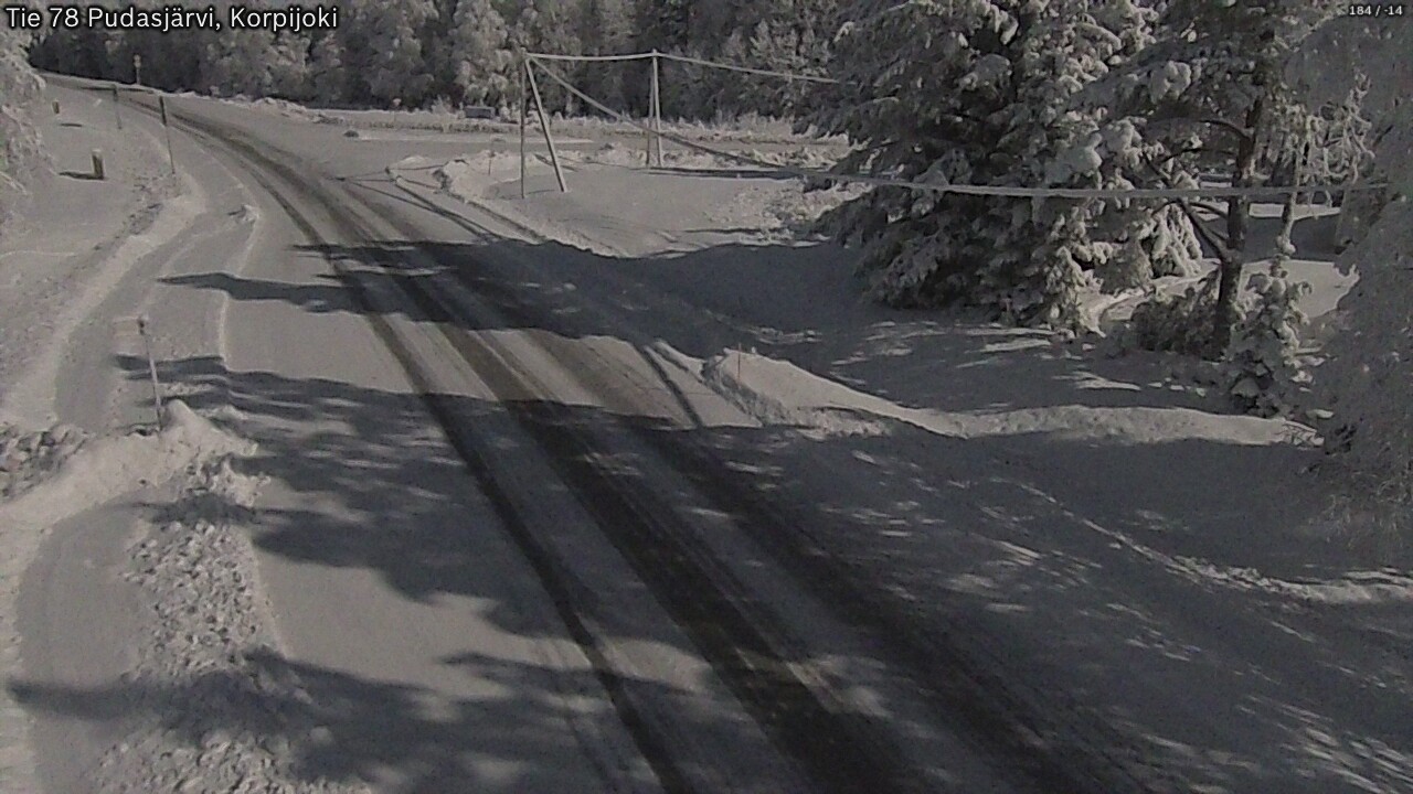 Weather Camera Image Road 78 Pudasjärvi, Korpijoki, Pudasjärvi, Pohjois-Pohjanmaa