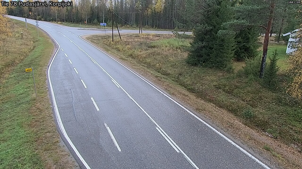 Weather Camera Image Road 78 Pudasjärvi, Korpijoki, Pudasjärvi, Pohjois-Pohjanmaa
