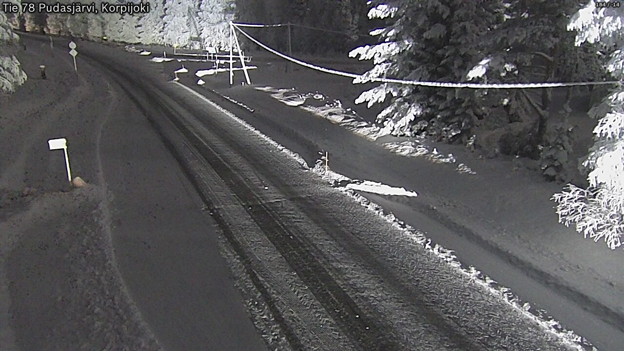 Weather Camera Image Väg 78 Pudasjärvi, Korpijoki, Pudasjärvi, Pohjois-Pohjanmaa