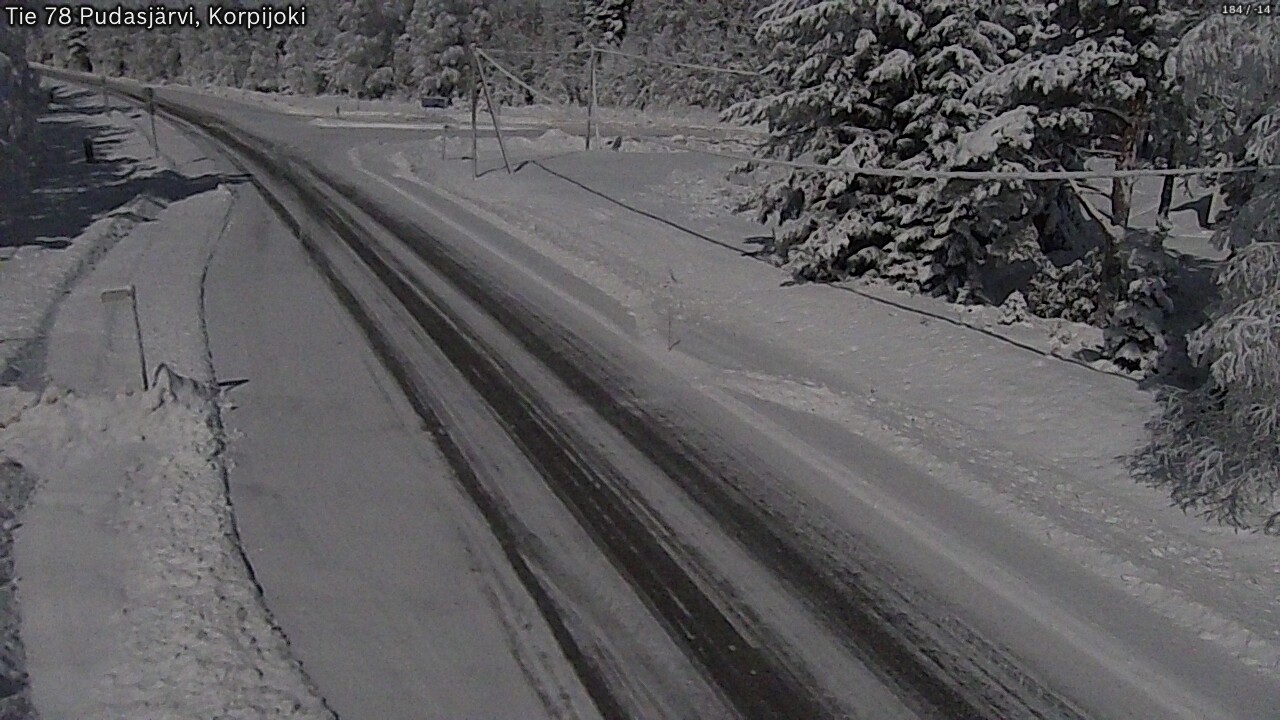 Weather Camera Image Road 78 Pudasjärvi, Korpijoki, Pudasjärvi, Pohjois-Pohjanmaa