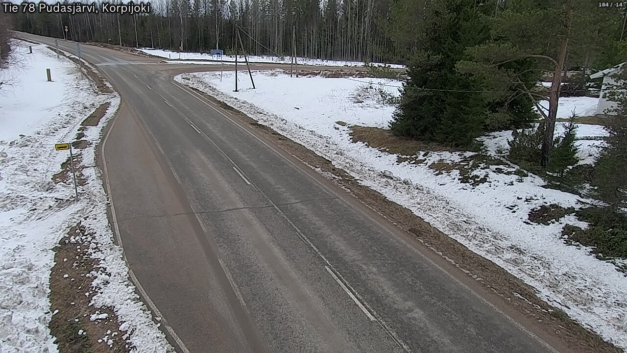 Weather Camera Image Väg 78 Pudasjärvi, Korpijoki, Pudasjärvi, Pohjois-Pohjanmaa