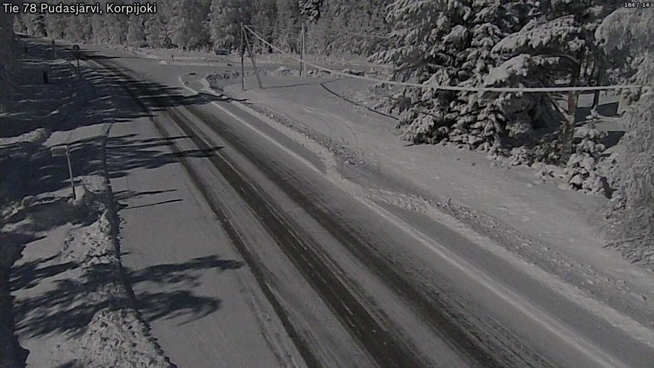 Weather Camera Image Road 78 Pudasjärvi, Korpijoki, Pudasjärvi, Pohjois-Pohjanmaa
