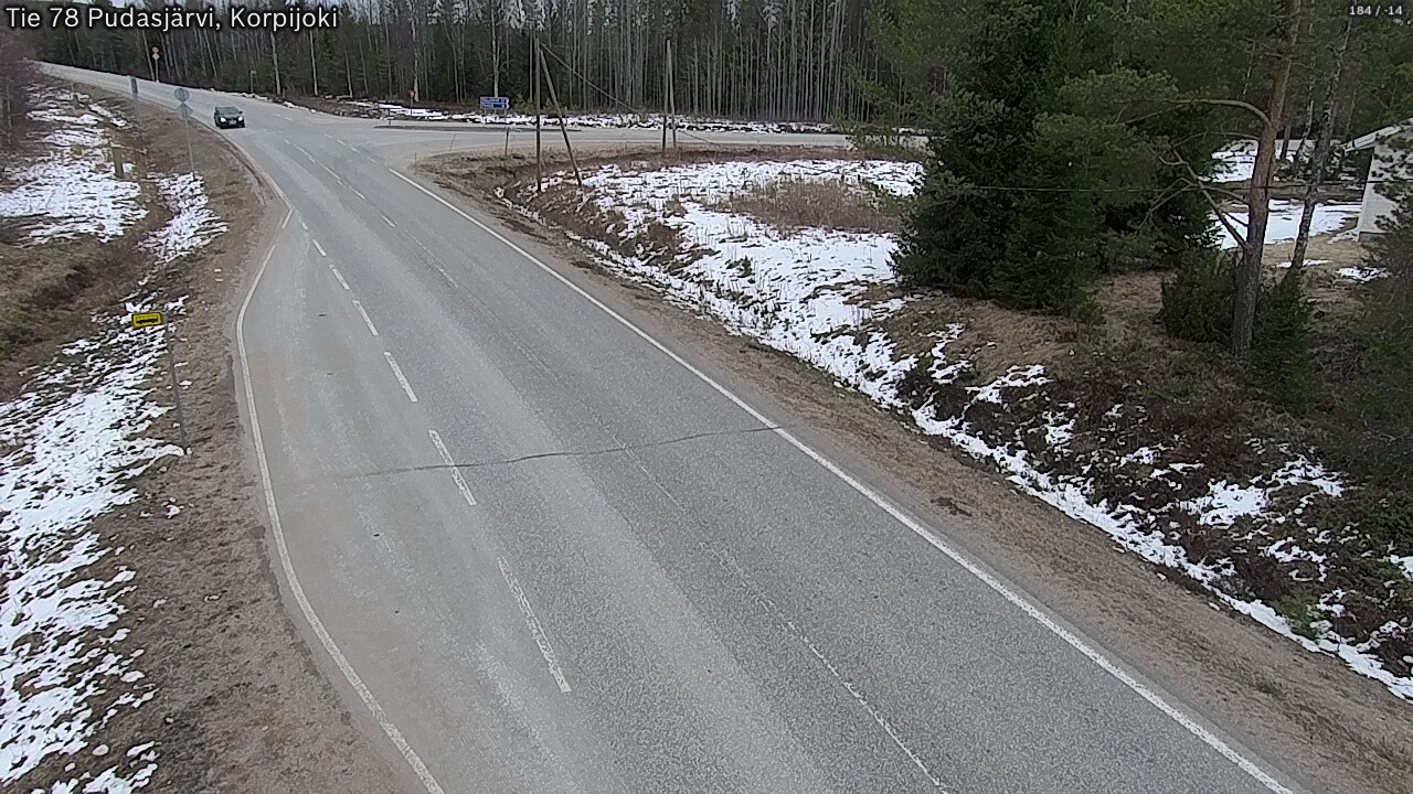Weather Camera Image Road 78 Pudasjärvi, Korpijoki, Pudasjärvi, Pohjois-Pohjanmaa