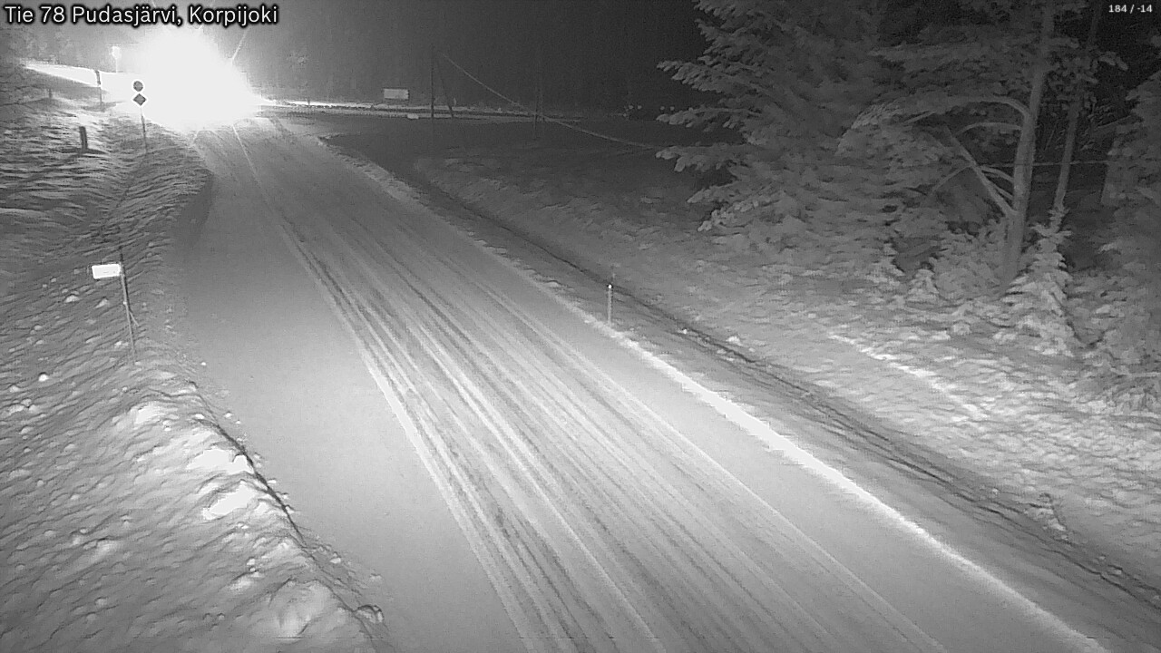 Weather Camera Image Road 78 Pudasjärvi, Korpijoki, Pudasjärvi, Pohjois-Pohjanmaa