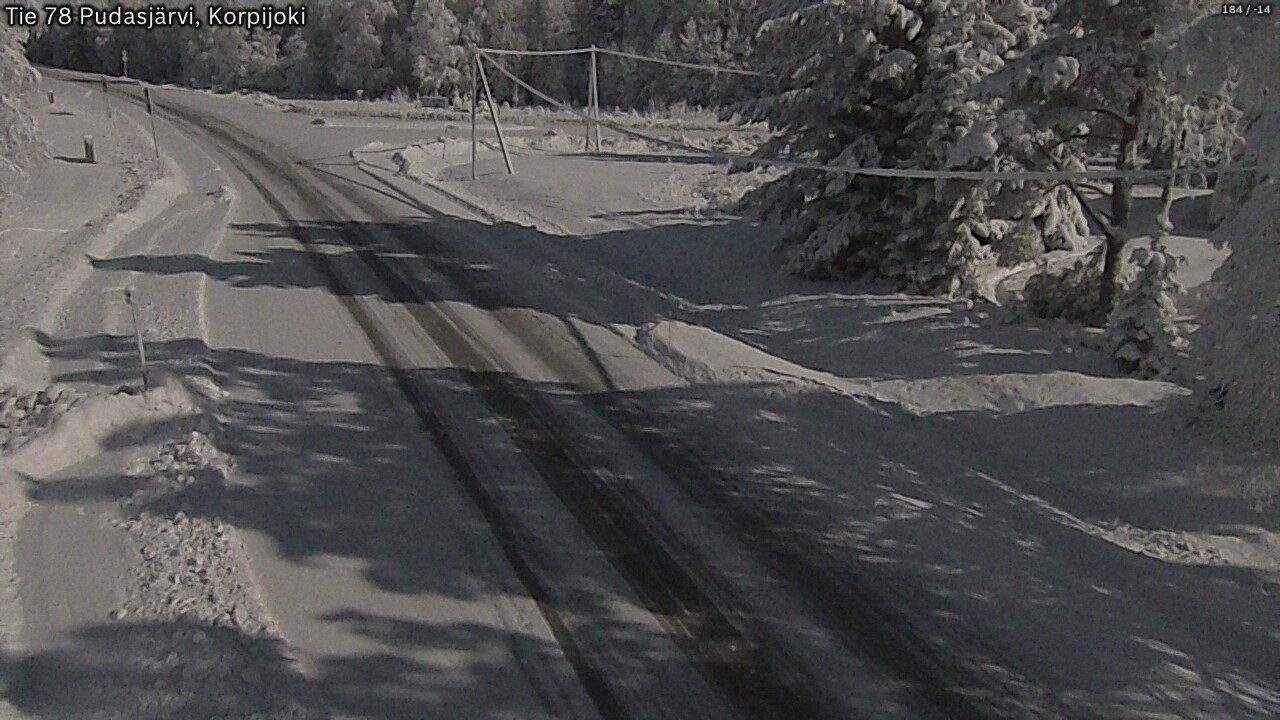 Weather Camera Image Road 78 Pudasjärvi, Korpijoki, Pudasjärvi, Pohjois-Pohjanmaa