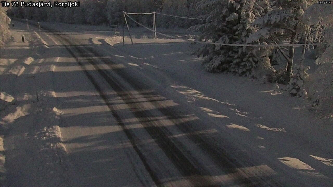 Weather Camera Image Road 78 Pudasjärvi, Korpijoki, Pudasjärvi, Pohjois-Pohjanmaa