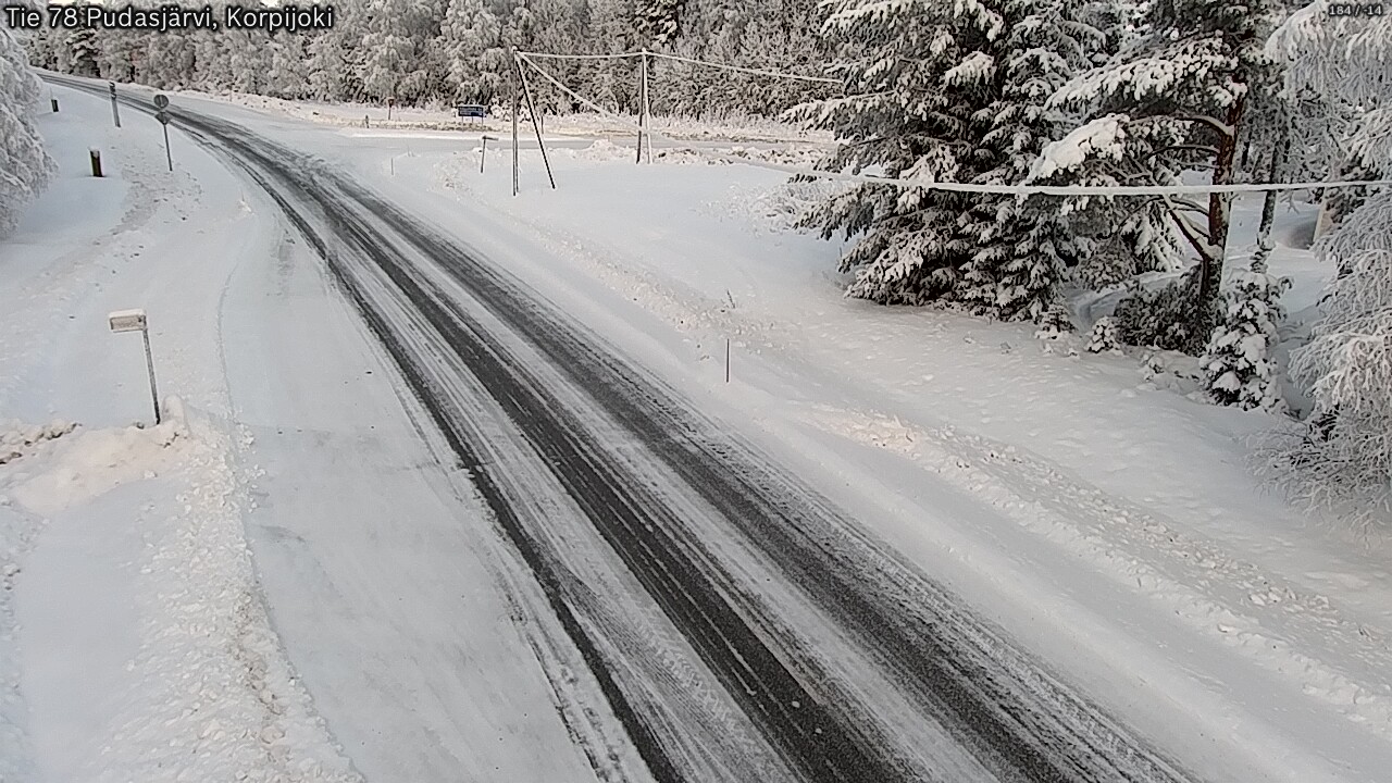 Weather Camera Image Väg 78 Pudasjärvi, Korpijoki, Pudasjärvi, Pohjois-Pohjanmaa
