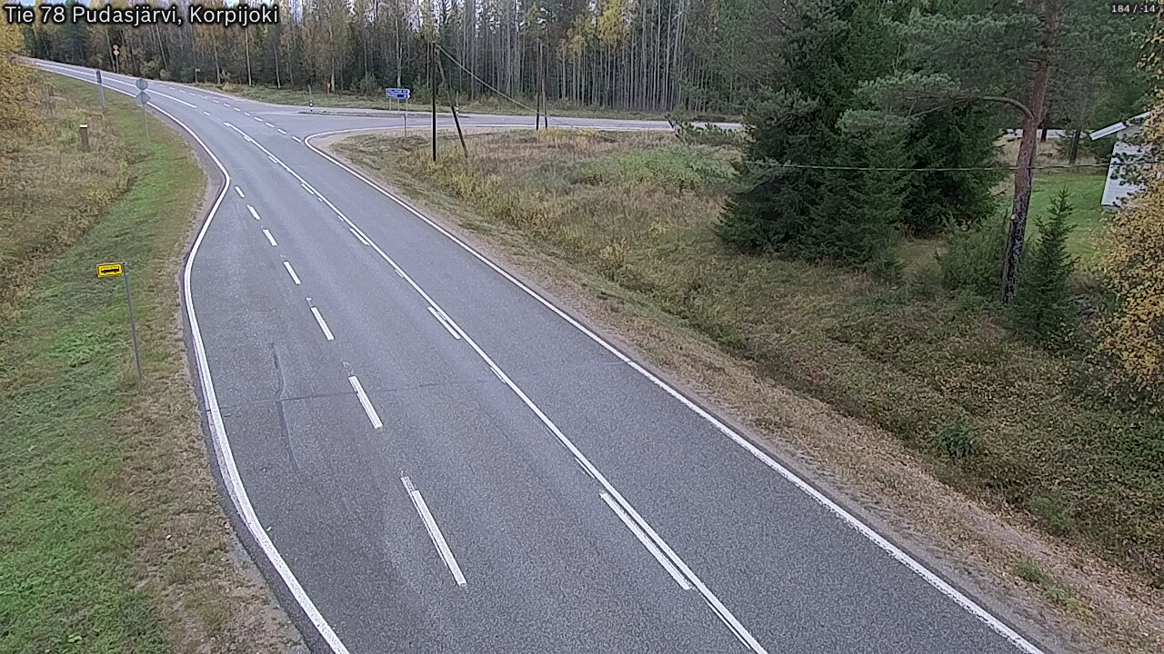 Weather Camera Image Road 78 Pudasjärvi, Korpijoki, Pudasjärvi, Pohjois-Pohjanmaa