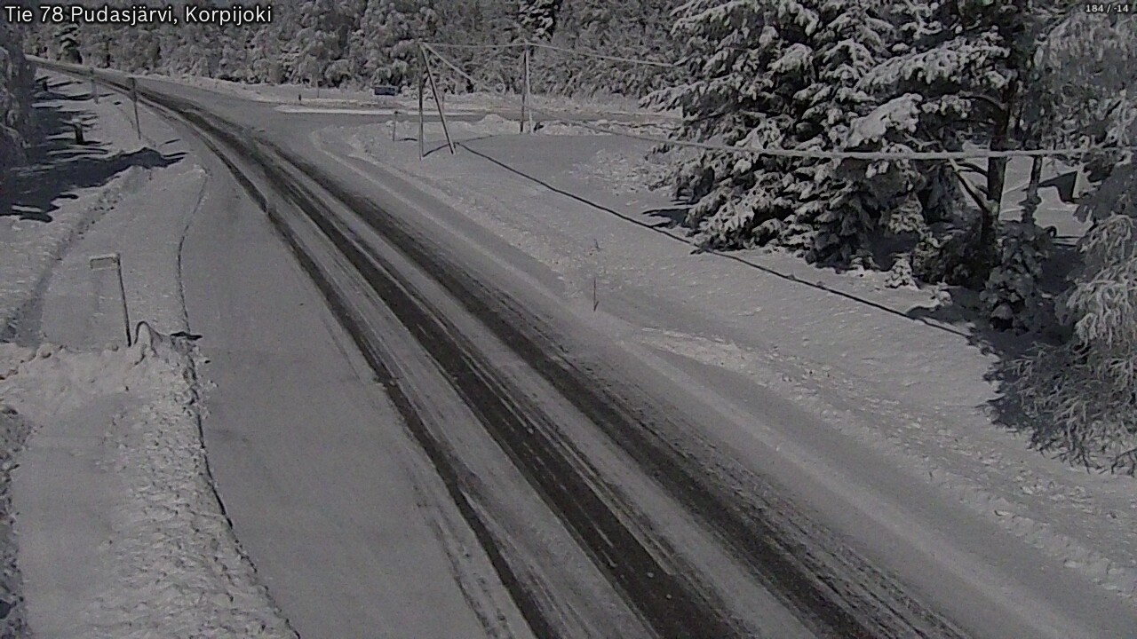 Weather Camera Image Road 78 Pudasjärvi, Korpijoki, Pudasjärvi, Pohjois-Pohjanmaa