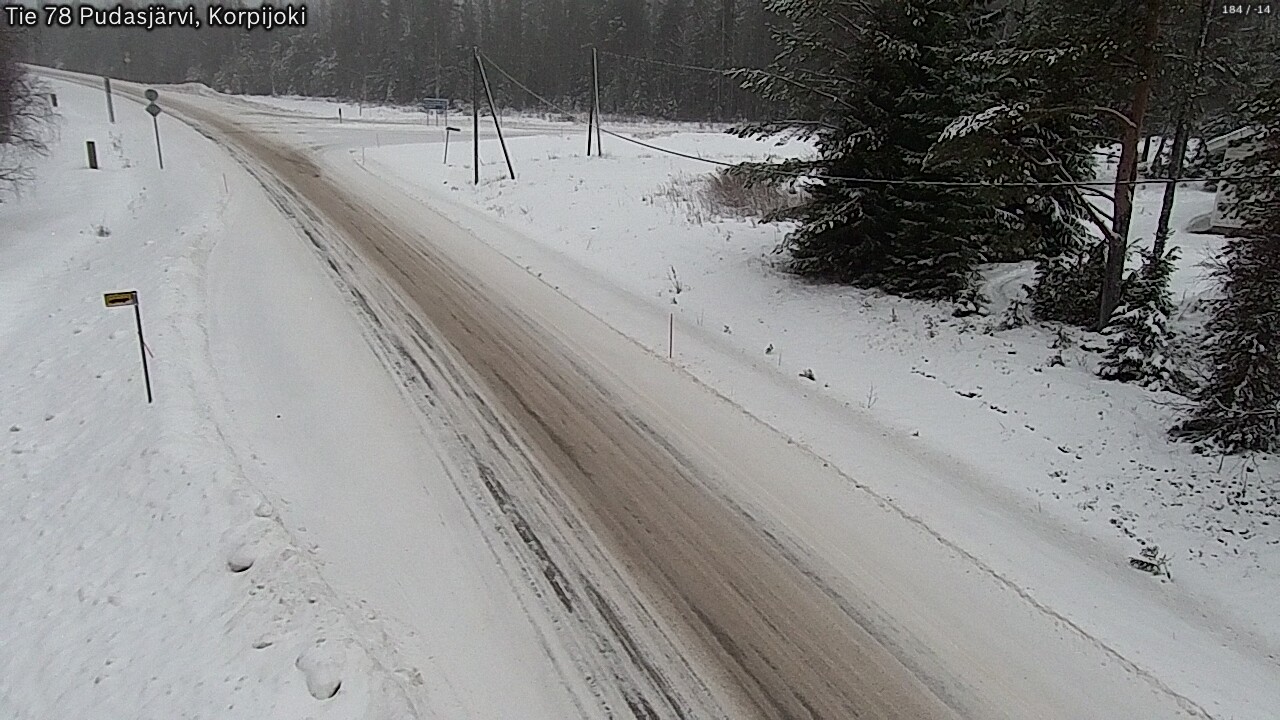 Weather Camera Image Road 78 Pudasjärvi, Korpijoki, Pudasjärvi, Pohjois-Pohjanmaa