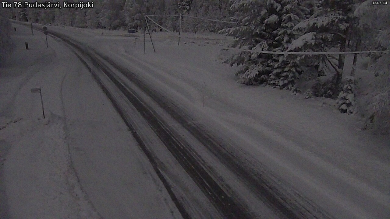 Kelikamerat Kuva Tie 78 Pudasjärvi, Korpijo, Pudasjärvi, Pohjois-Pohjanmaa
