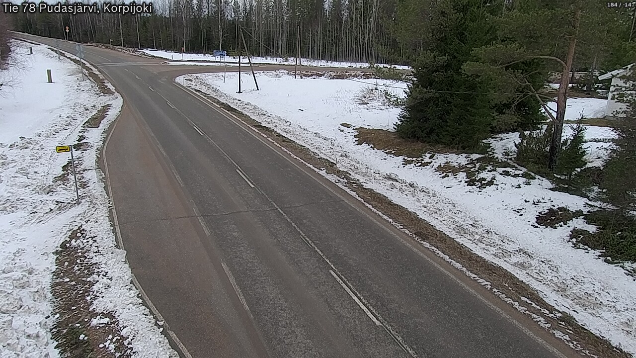 Weather Camera Image Väg 78 Pudasjärvi, Korpijoki, Pudasjärvi, Pohjois-Pohjanmaa