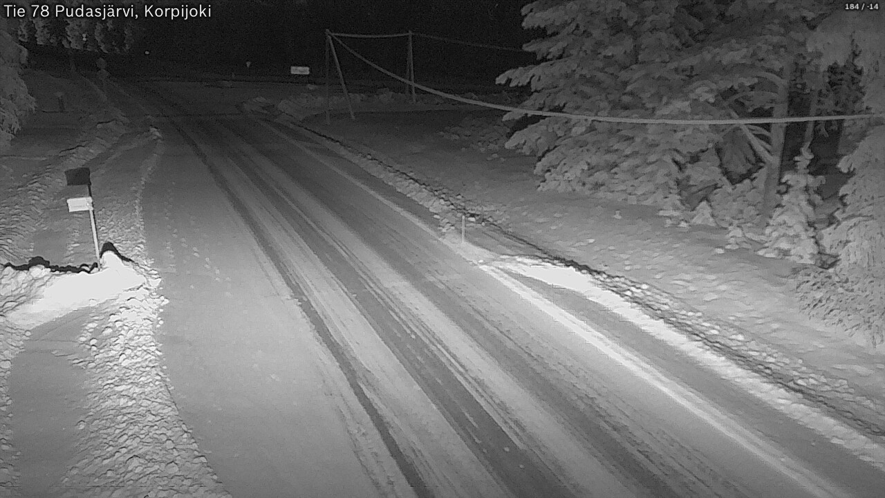 Weather Camera Image Road 78 Pudasjärvi, Korpijoki, Pudasjärvi, Pohjois-Pohjanmaa