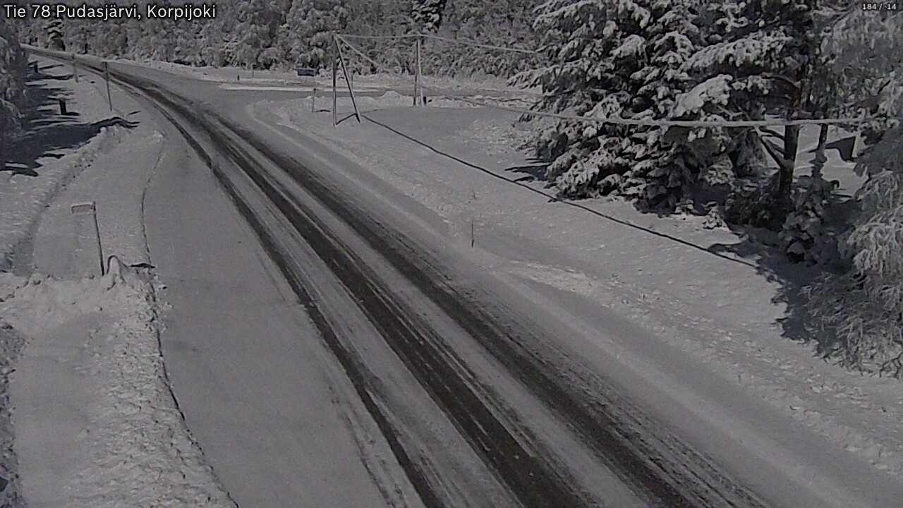 Weather Camera Image Road 78 Pudasjärvi, Korpijoki, Pudasjärvi, Pohjois-Pohjanmaa