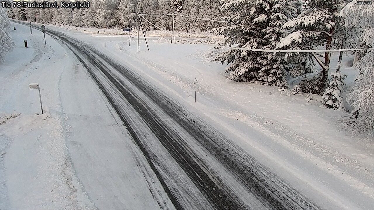 Weather Camera Image Väg 78 Pudasjärvi, Korpijoki, Pudasjärvi, Pohjois-Pohjanmaa