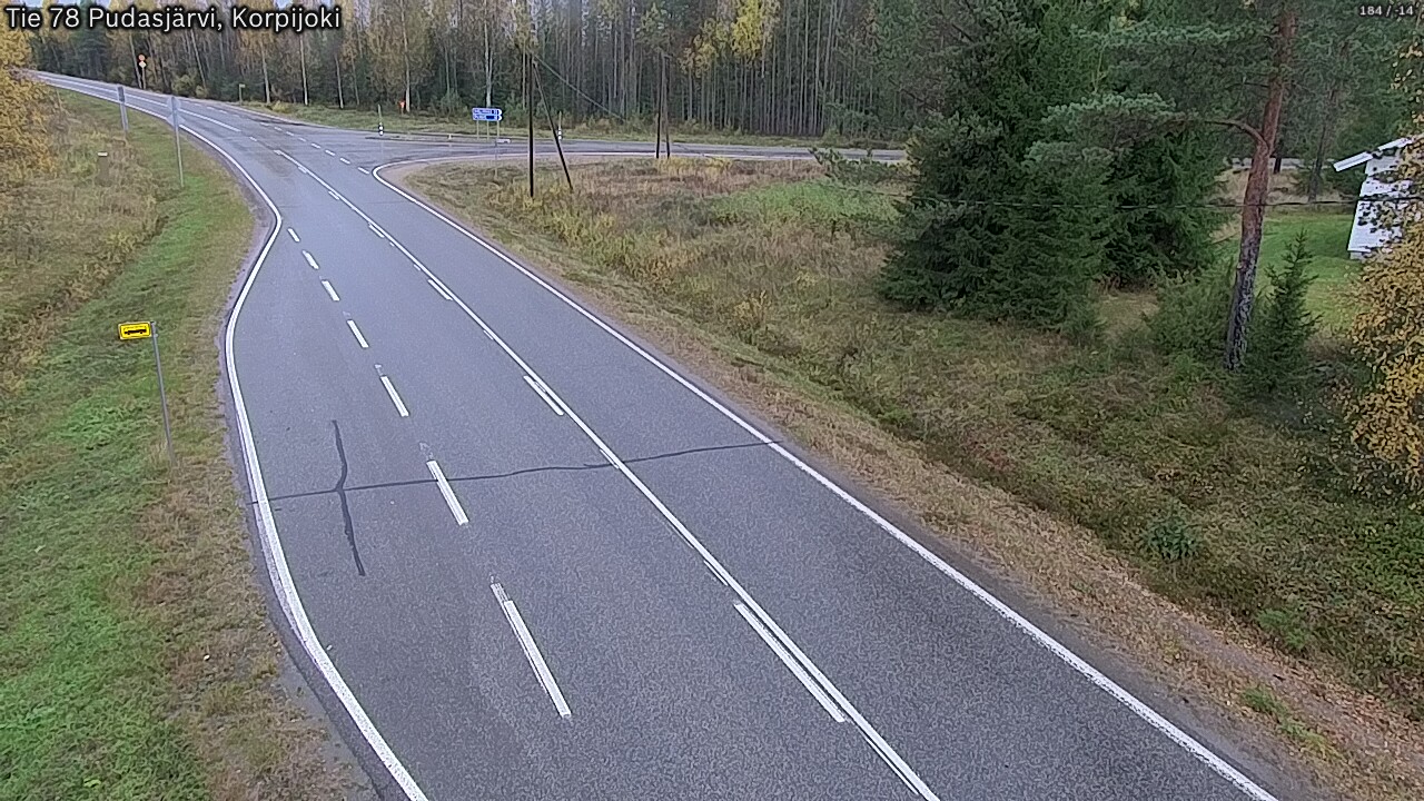 Weather Camera Image Road 78 Pudasjärvi, Korpijoki, Pudasjärvi, Pohjois-Pohjanmaa