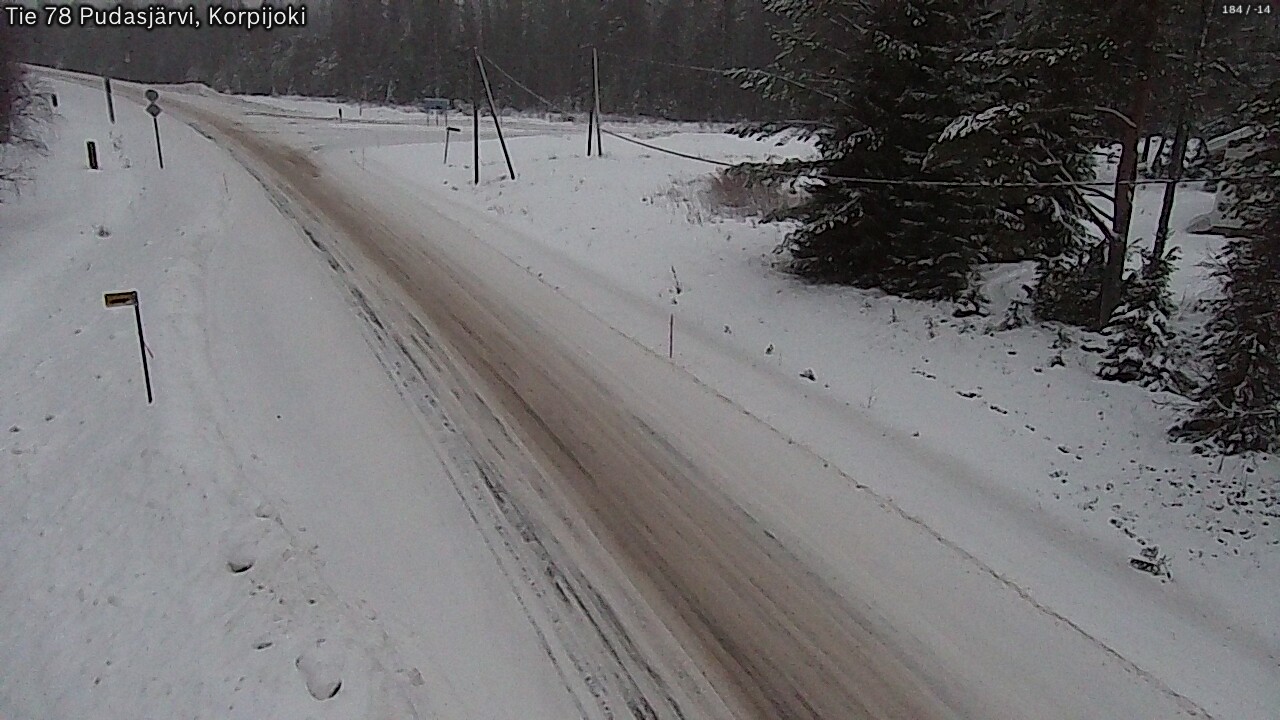 Weather Camera Image Road 78 Pudasjärvi, Korpijoki, Pudasjärvi, Pohjois-Pohjanmaa