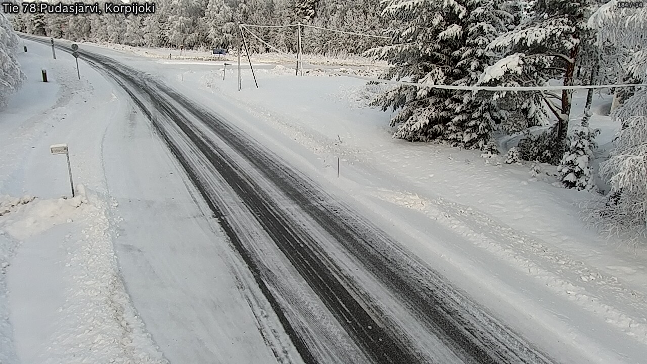 Weather Camera Image Väg 78 Pudasjärvi, Korpijoki, Pudasjärvi, Pohjois-Pohjanmaa