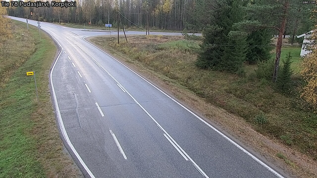 Weather Camera Image Road 78 Pudasjärvi, Korpijoki, Pudasjärvi, Pohjois-Pohjanmaa