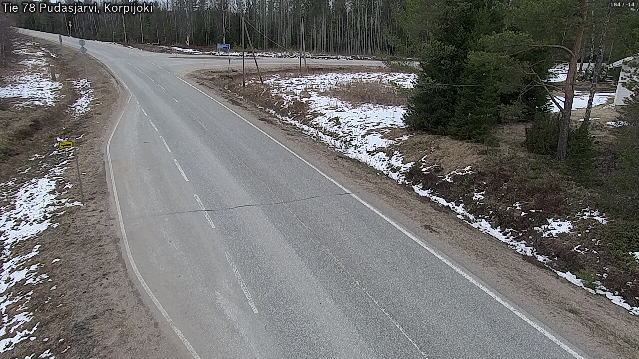 Weather Camera Image Väg 78 Pudasjärvi, Korpijoki, Pudasjärvi, Pohjois-Pohjanmaa