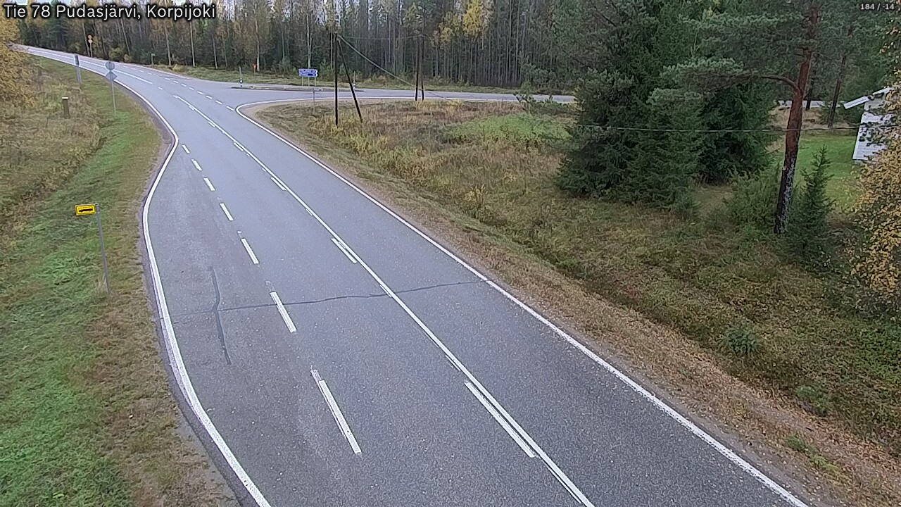 Weather Camera Image Road 78 Pudasjärvi, Korpijoki, Pudasjärvi, Pohjois-Pohjanmaa