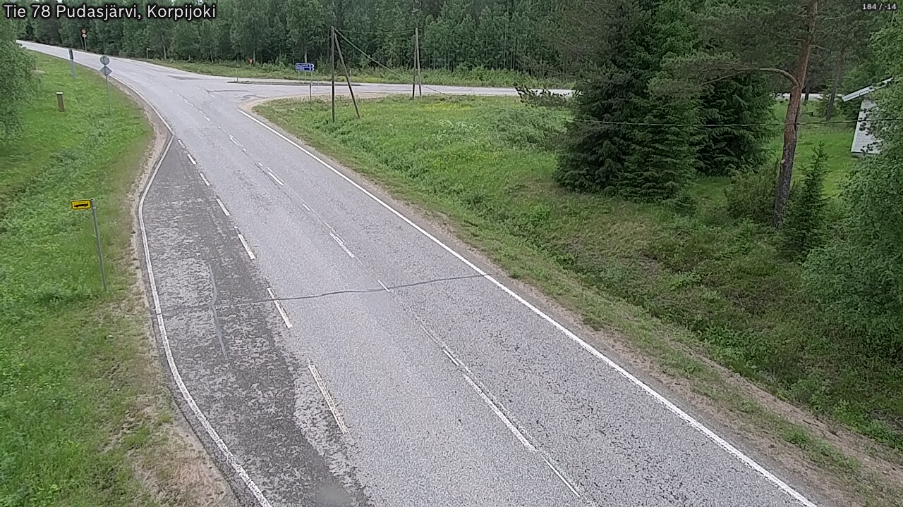Weather Camera Image Road 78 Pudasjärvi, Korpijoki, Pudasjärvi, Pohjois-Pohjanmaa