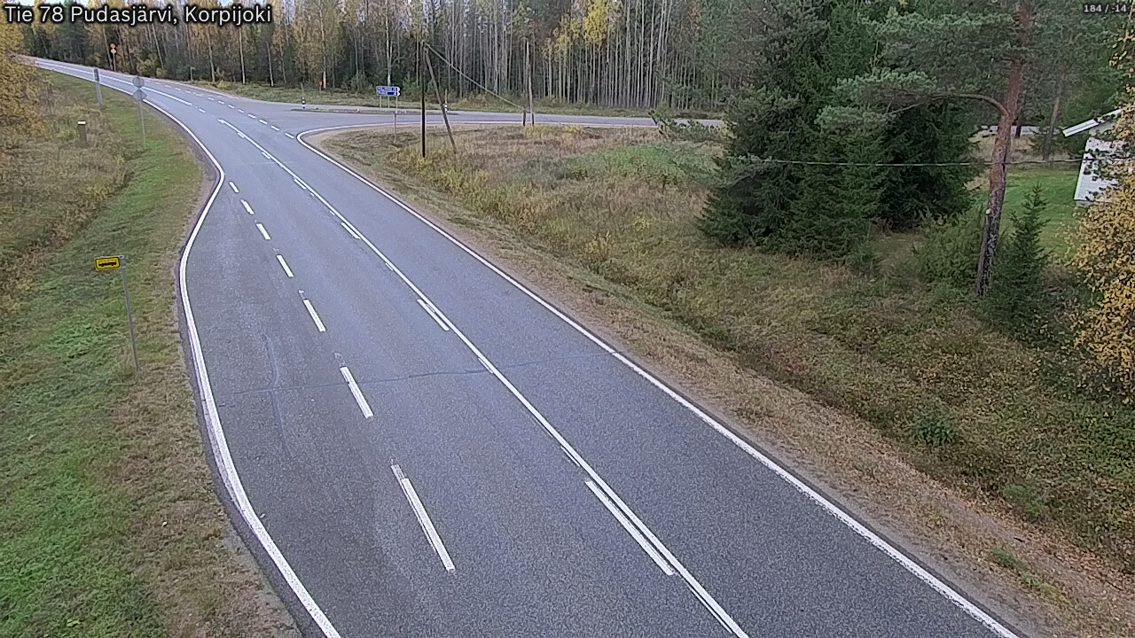 Weather Camera Image Road 78 Pudasjärvi, Korpijoki, Pudasjärvi, Pohjois-Pohjanmaa
