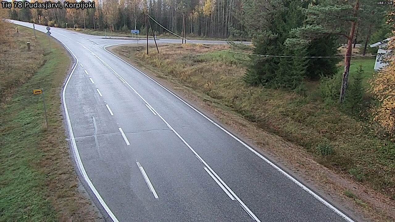 Weather Camera Image Road 78 Pudasjärvi, Korpijoki, Pudasjärvi, Pohjois-Pohjanmaa