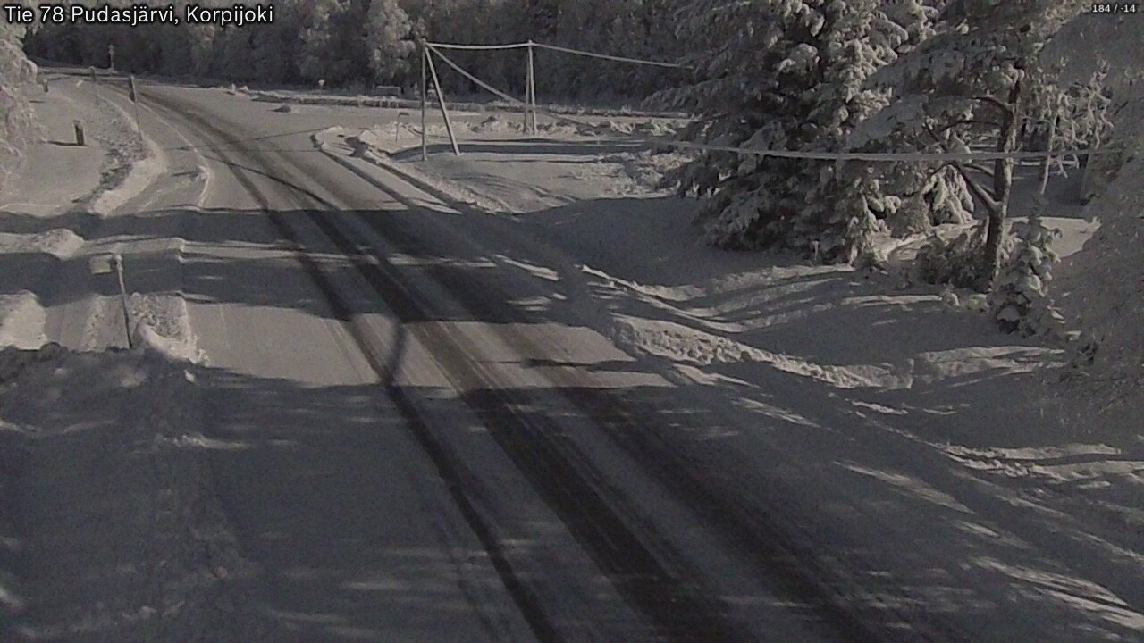 Weather Camera Image Road 78 Pudasjärvi, Korpijoki, Pudasjärvi, Pohjois-Pohjanmaa