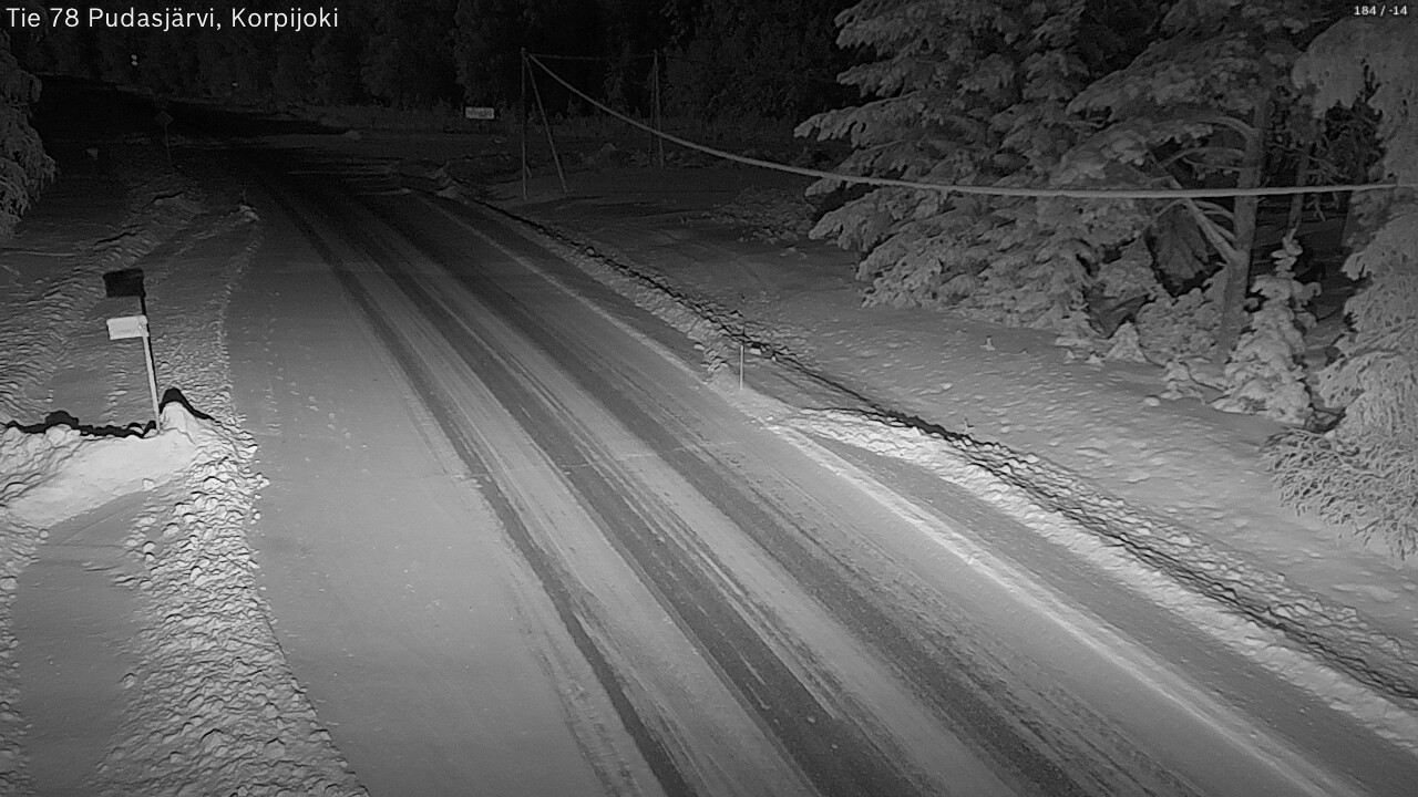 Weather Camera Image Road 78 Pudasjärvi, Korpijoki, Pudasjärvi, Pohjois-Pohjanmaa