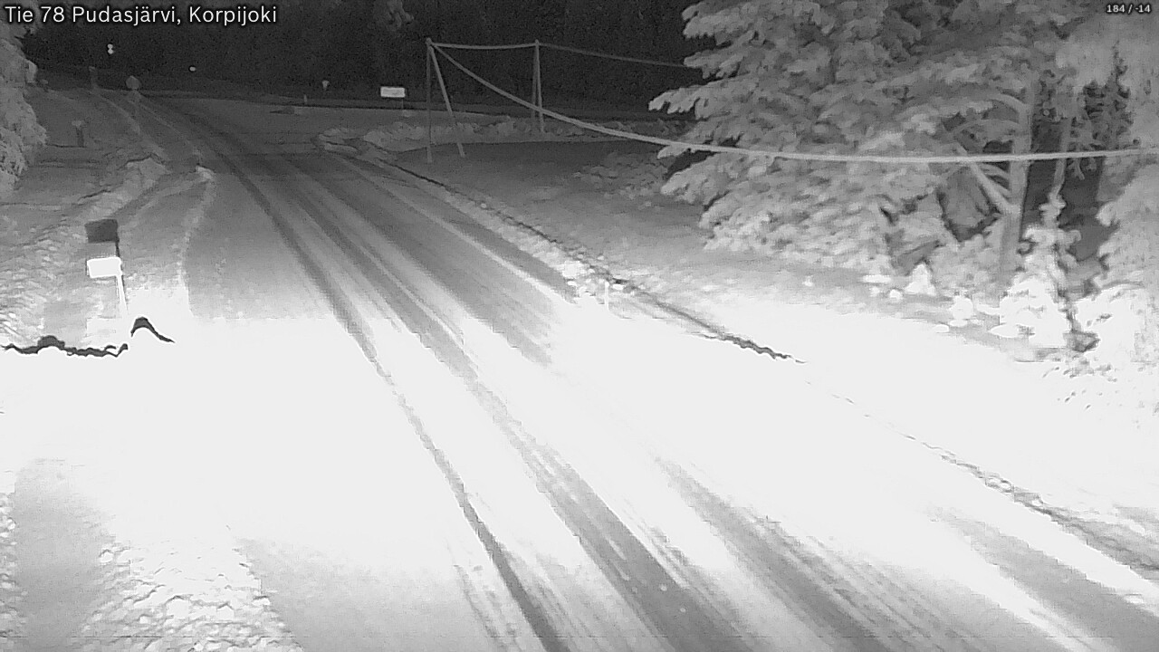 Weather Camera Image Road 78 Pudasjärvi, Korpijoki, Pudasjärvi, Pohjois-Pohjanmaa