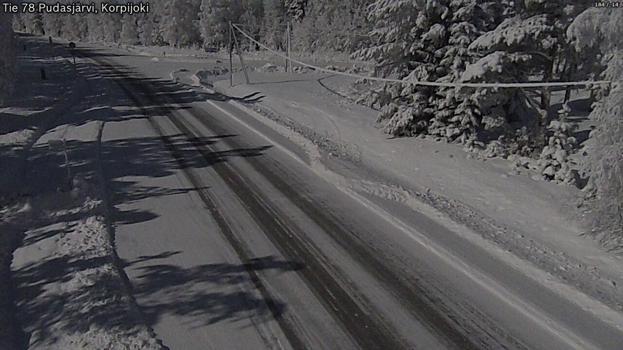 Weather Camera Image Road 78 Pudasjärvi, Korpijoki, Pudasjärvi, Pohjois-Pohjanmaa