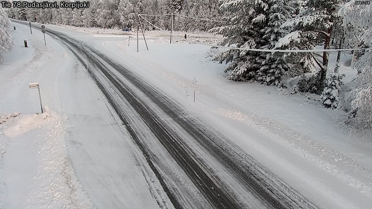 Weather Camera Image Väg 78 Pudasjärvi, Korpijoki, Pudasjärvi, Pohjois-Pohjanmaa