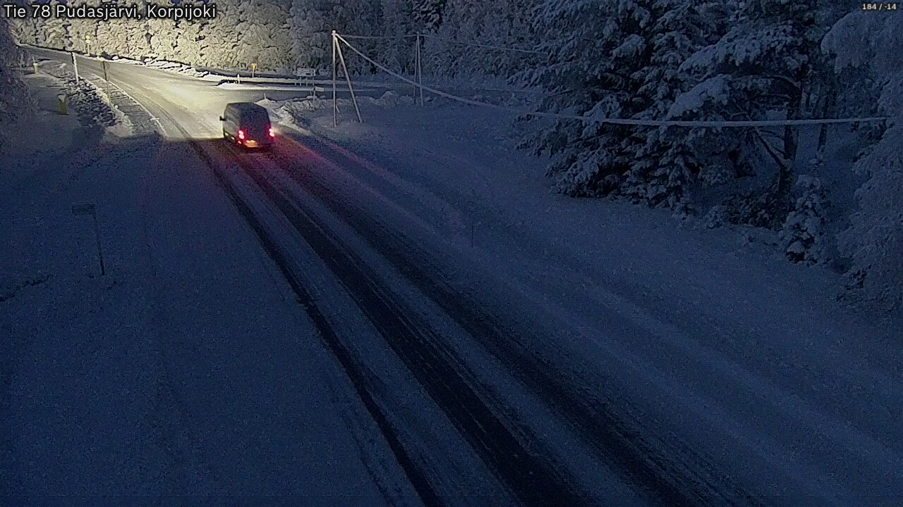 Weather Camera Image Road 78 Pudasjärvi, Korpijoki, Pudasjärvi, Pohjois-Pohjanmaa